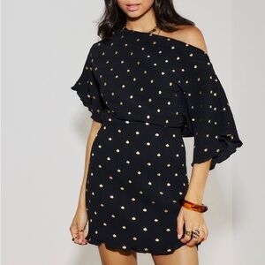 NWT Never Fully Dressed Black Plisse Mini Tilly Dress